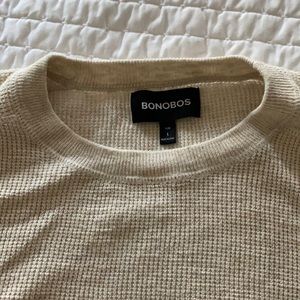Bonobos oatmeal waffle crew neck tee, Sz L